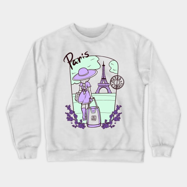 Paris France Travel Crewneck Sweatshirt by Miss_Akane